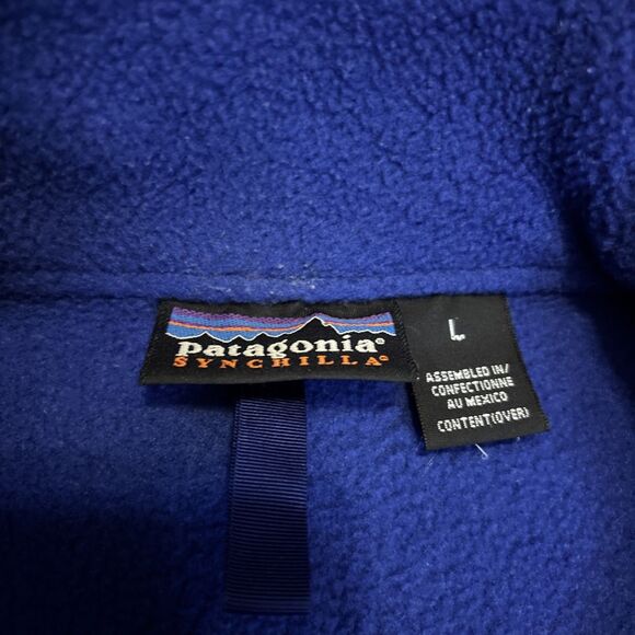 Vintage Patagonia Synchilla Mens L 25735 Blue Marsupial 1/2 Zip Fleece Pullover - Picture 7 of 11